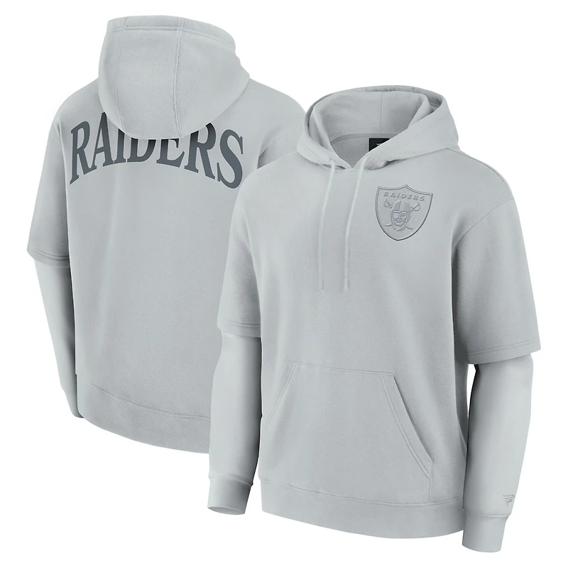 Unisex Fanatics Gray Las Vegas Raiders Sleek Elements Pullover Hoodie