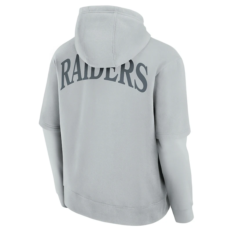Unisex Fanatics Gray Las Vegas Raiders Sleek Elements Pullover Hoodie