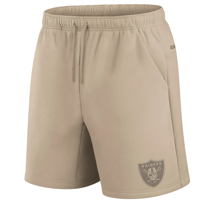 Unisex Fanatics Khaki Las Vegas Raiders Elements Super Soft Fleece Shorts