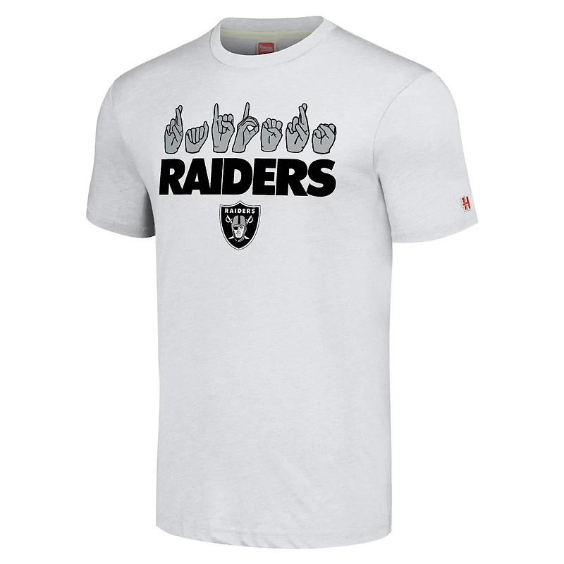 Unisex Homage Ash Las Vegas Raiders The NFL ASL Collection by Love Sign American Language T-Shirt