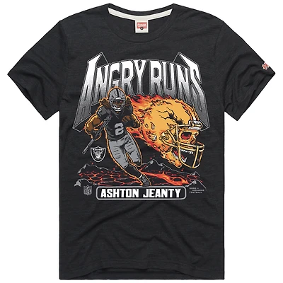 Unisex Homage Ashton Jeanty Charcoal Las Vegas Raiders Angry Runs Player Graphic Tri-Blend T-Shirt