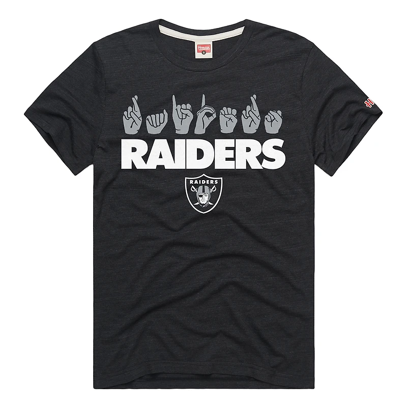 Unisex Homage  Black Las Vegas Raiders NFL ASL Collection by Love Sign Tri-Blend T-Shirt
