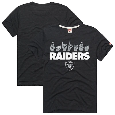 Unisex Homage  Black Las Vegas Raiders NFL ASL Collection by Love Sign Tri-Blend T-Shirt