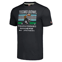Unisex Homage Bo Jackson Charcoal Las Vegas Raiders Tecmo Bowl Retired Player Graphic Tri-Blend T-Shirt