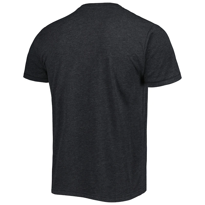 Unisex Homage Bo Jackson Heather Black Las Vegas Raiders  Caricature Retired Player Tri-Blend T-Shirt