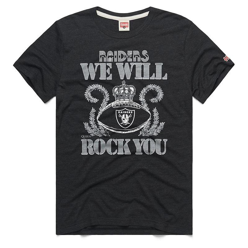 Unisex Homage Charcoal Las Vegas Raiders 2026 NFL Schedule Queen Tri-Blend T-Shirt