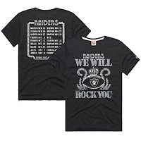 Unisex Homage Charcoal Las Vegas Raiders 2026 NFL Schedule Queen Tri-Blend T-Shirt