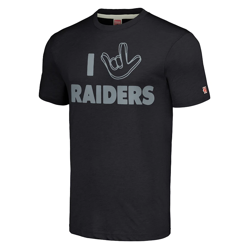 Unisex Homage Charcoal Las Vegas Raiders The NFL ASL Collection by Love Sign Tri-Blend T-Shirt