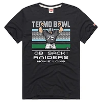T-shirt unisexe hommage Howie Long charbon de bois Las Vegas Raiders Tecmo Bowl joueur retraité graphique tri-blend
