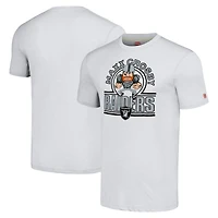 T-shirt unisexe en mélange de trois matières, hommage à Maxx Crosby, Las Vegas Raiders, couleur cendre, avec caricature du joueur
