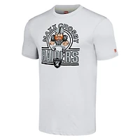 T-shirt unisexe en mélange de trois matières, hommage à Maxx Crosby, Las Vegas Raiders, couleur cendre, avec caricature du joueur