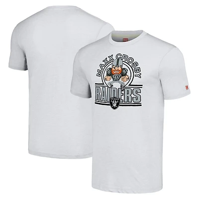 Unisex Homage Maxx Crosby Ash Las Vegas Raiders Caricature Player Tri-Blend T-Shirt