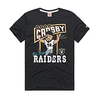 Unisex Homage Maxx Crosby Charcoal Las Vegas Raiders Caricature Player Graphic Tri-Blend T-Shirt
