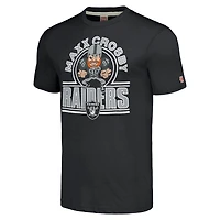 Unisex Homage Maxx Crosby Charcoal Las Vegas Raiders Caricature Player Tri-Blend T-Shirt