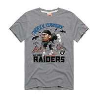Unisex Homage Maxx Crosby Silver Las Vegas Raiders Caricature Player Graphic Tri-Blend T-Shirt