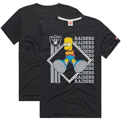 Unisex Homage x The Simpsons Black Las Vegas Raiders Tri-Blend T-Shirt