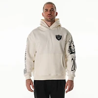 Unisex The Wild Collective  Cream Las Vegas Raiders Stacked Graphic Sleeve Fleece Hoodie