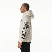 Unisex The Wild Collective  Cream Las Vegas Raiders Stacked Graphic Sleeve Fleece Hoodie