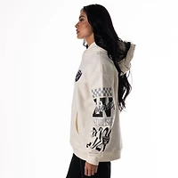 Unisex The Wild Collective  Cream Las Vegas Raiders Stacked Graphic Sleeve Fleece Hoodie