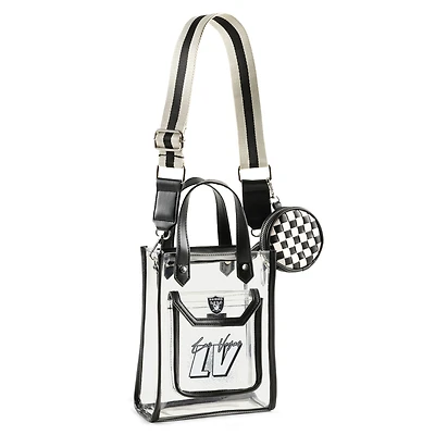 WEAR by Erin Andrews Sac à bandoulière transparent Las Vegas Raiders Stadium avec pochette à monnaie