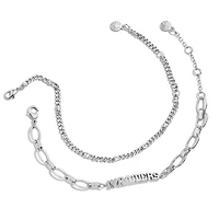 WEAR by Erin Andrews x Baublebar Silver Las Vegas Raiders Linear Bracelet Set