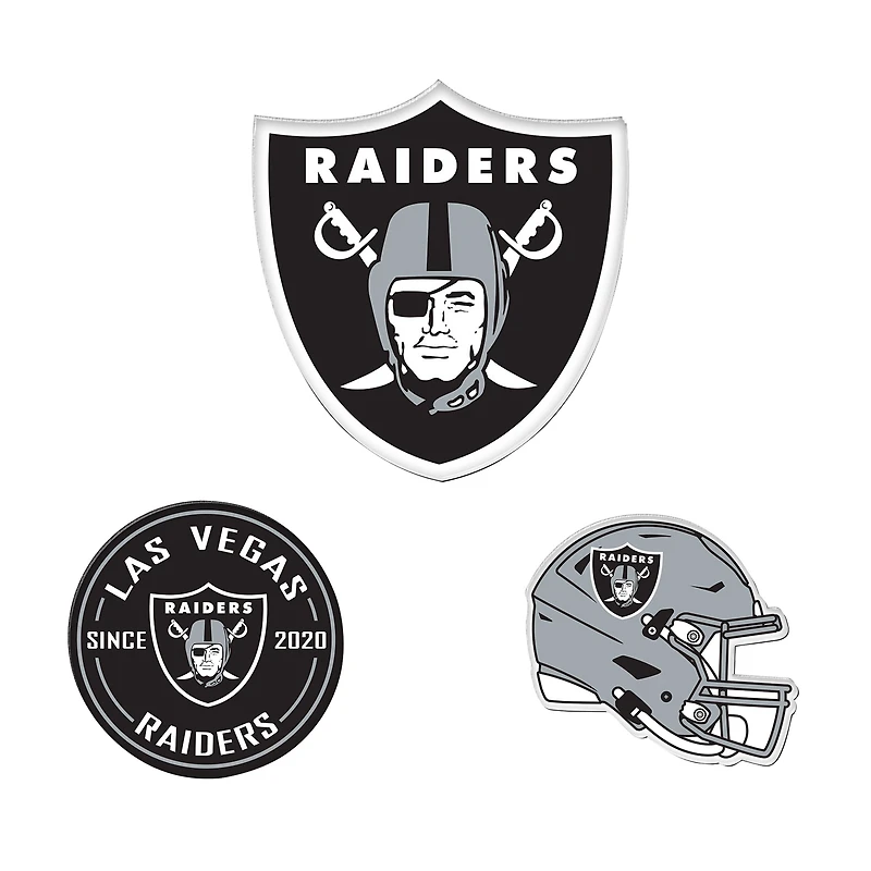 WinCraft Las Vegas Raiders 3-Pack Premium Fridge Magnet Set