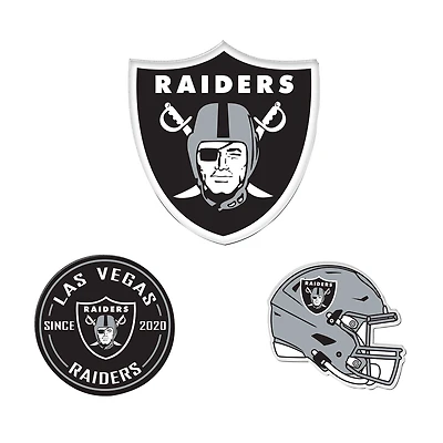 WinCraft Las Vegas Raiders 3-Pack Premium Fridge Magnet Set