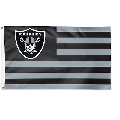 Drapeau de luxe WinCraft Las Vegas Raiders 90 x 150 cm, style américain étoiles et rayures