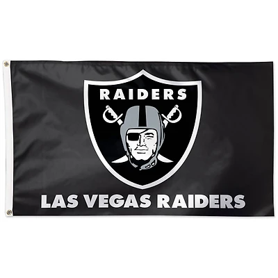 WinCraft Las Vegas Raiders 3' x 5' Logo & Wordmark Deluxe - Drapeau simple face