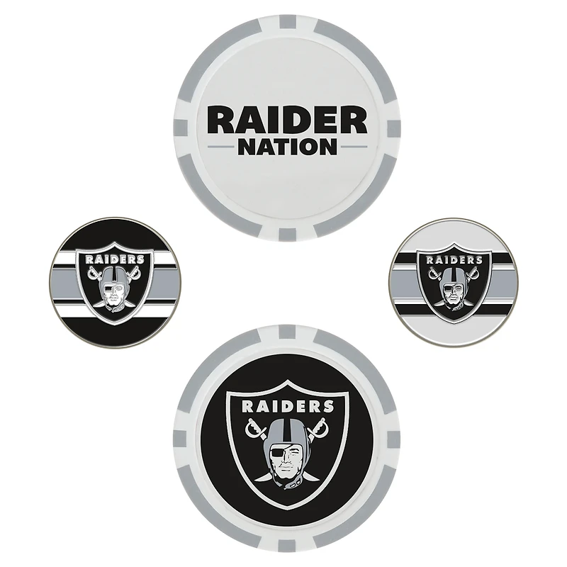 WinCraft Las Vegas Raiders Lot de 4 marqueurs de balle