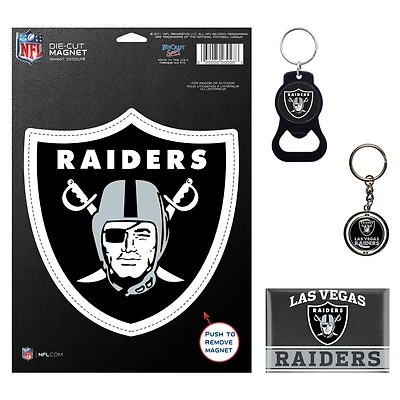 Ensemble de 4 porte-clés et aimants WinCraft Las Vegas Raiders