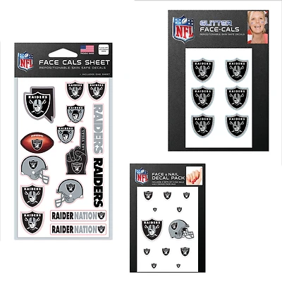 Ensemble de tatouages sans eau WinCraft Las Vegas Raiders 4" x 7"