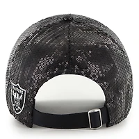 Women's '47  Black Las Vegas Raiders Dazzle Clean Up Adjustable Hat