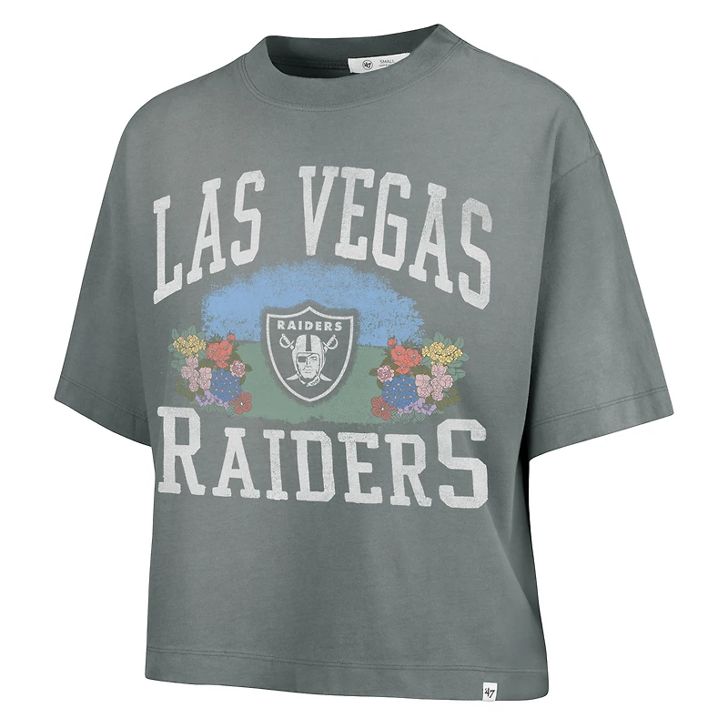 T-shirt court gris Florentina Montauk '47 pour femme des Las Vegas Raiders
