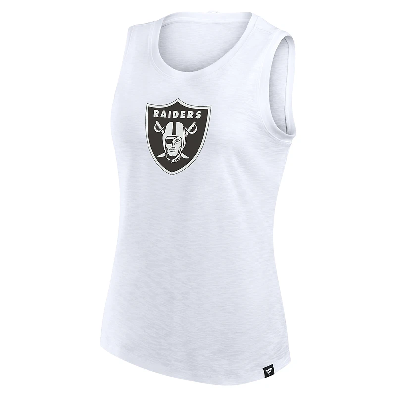 Women's Fanatics  White Las Vegas Raiders Slub Tank Top