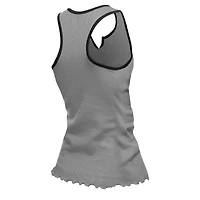 Débardeur tri-mélange à ourlet ondulé et col cranté pour femme New Era Silver Las Vegas Raiders