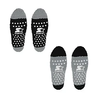 Lot de 2 paires de chaussettes confortables noires/argentées pour femme des Las Vegas Raiders, domicile et extérieur
