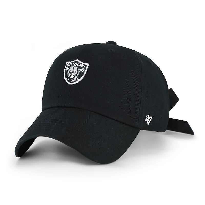 Women's '47 Black Las Vegas Raiders Bow Back Clean Up Adjustable Hat