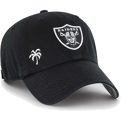 Women's '47 Black Las Vegas Raiders Confetti Icon Clean Up Adjustable Hat