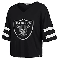 T-shirt court à col en V « 47 » pour femme, modèle Premier Scout, noir, des Las Vegas Raiders