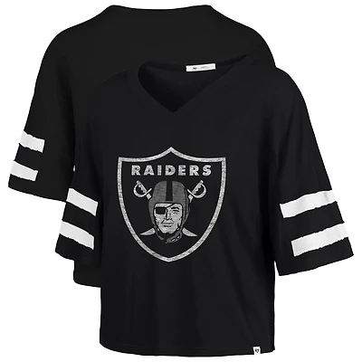 T-shirt court à col en V « 47 » pour femme, modèle Premier Scout, noir, des Las Vegas Raiders