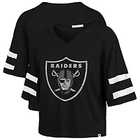 T-shirt court à col en V « 47 » pour femme, modèle Premier Scout, noir, des Las Vegas Raiders