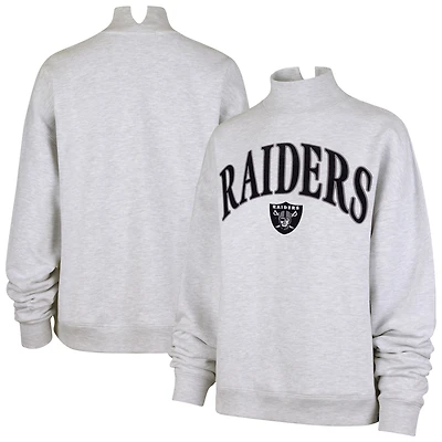 Sweat-shirt à col montant Vantage « 47 » gris chiné pour femme des Las Vegas Raiders