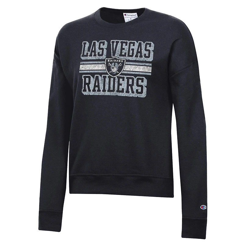 Women's Champion  Black Las Vegas Raiders Powerblend Fleece Sweatshirt