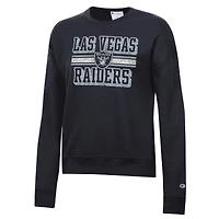 Women's Champion  Black Las Vegas Raiders Powerblend Fleece Sweatshirt
