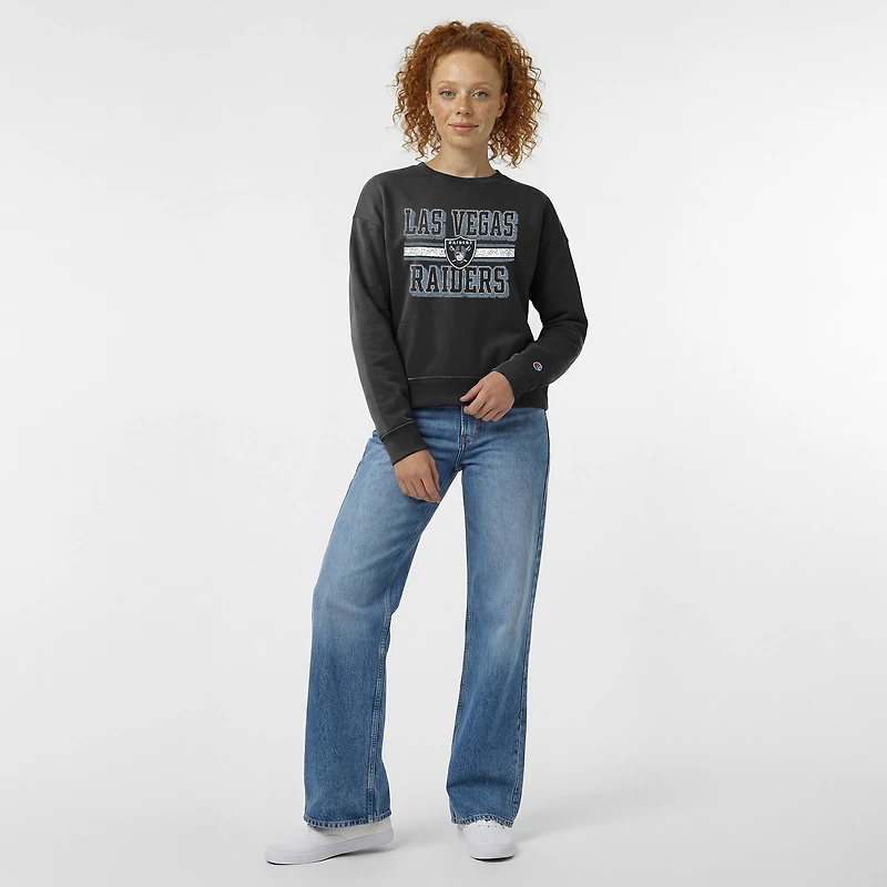 Women's Champion Black Las Vegas Raiders Powerblend Fleece Sweatshirt
