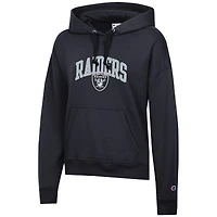 Sweat à capuche Powerblend noir Champion pour femme des Las Vegas Raiders