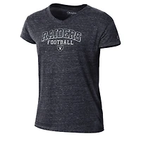 Women's Champion Black Las Vegas Raiders Triumph Tri-Blend V-Neck T-Shirt