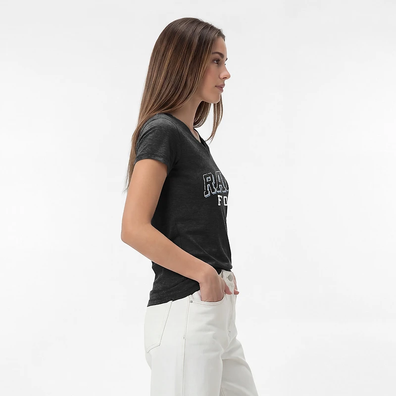 Women's Champion Black Las Vegas Raiders Triumph Tri-Blend V-Neck T-Shirt