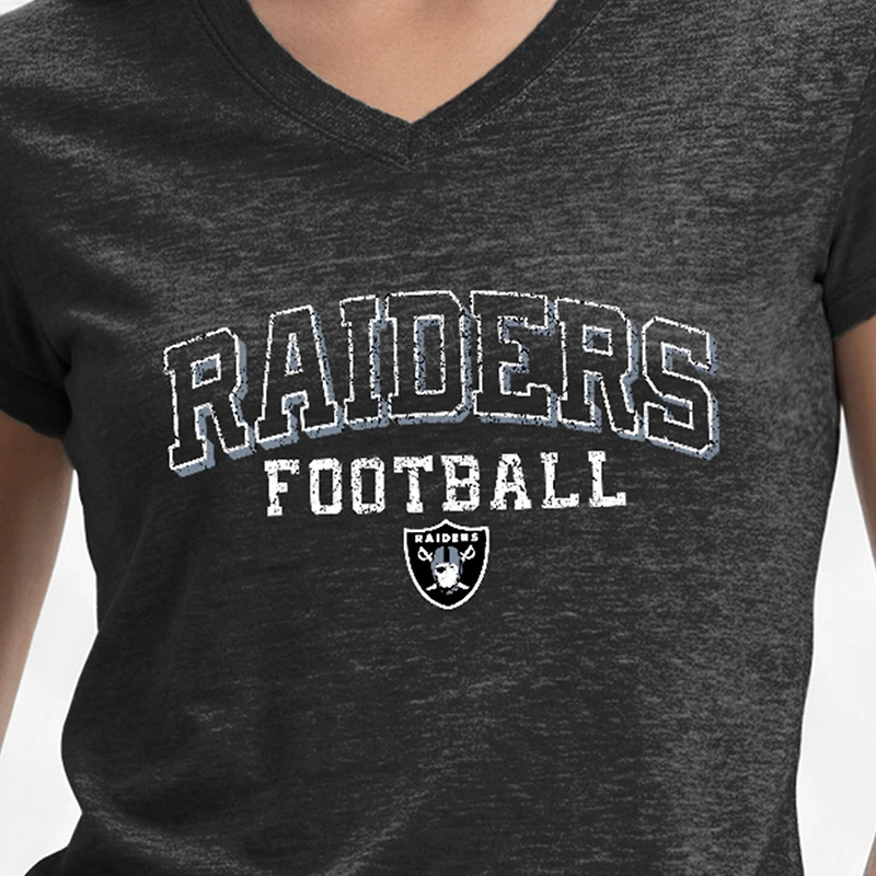 Women's Champion Black Las Vegas Raiders Triumph Tri-Blend V-Neck T-Shirt